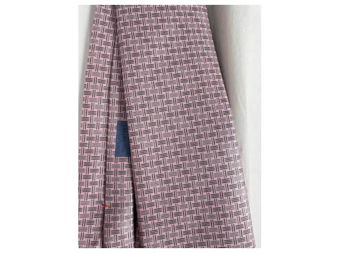 Hermès Pink Patterned Silk Tie - view 5