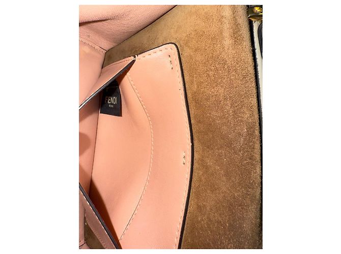 Borsa a tracolla Fendi Kan U in pelle - Beige - vista 3