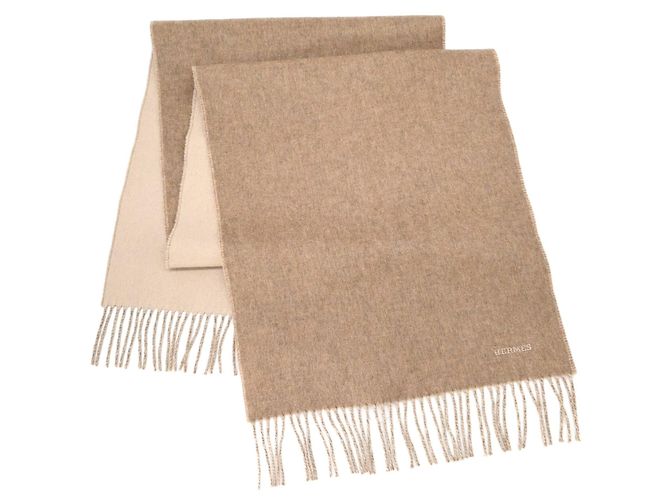 Hermès Hermes Cashmere-Stola Farbe Etoupe Beige - Ansicht 4