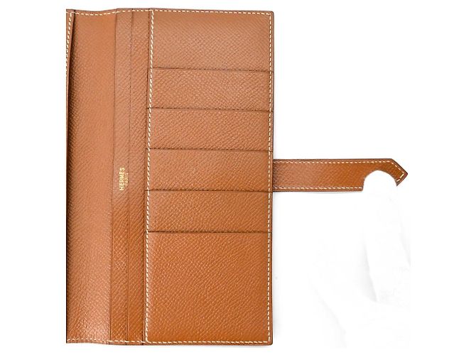 Cartera larga clásica Hermès Bearn Castaño - vista 12