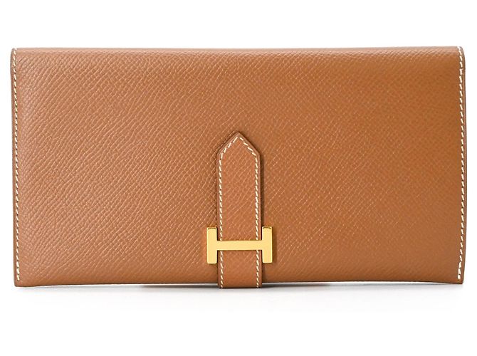 Cartera larga clásica Hermès Bearn Castaño - vista 2