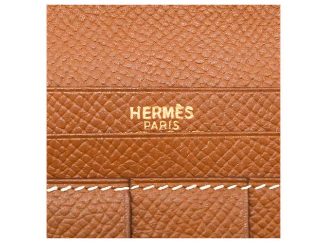 Cartera larga clásica Hermès Bearn Castaño - vista 9
