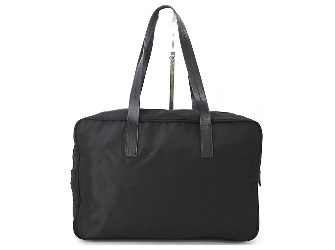 Prada Nylon Bowling Bag Tote Schwarz Weiß - Ansicht 2