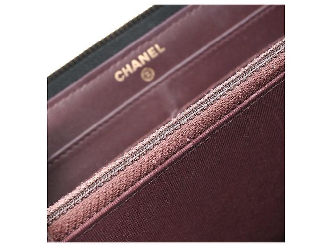 Monedero de piel de becerro granulado negro Chanel - vista 13