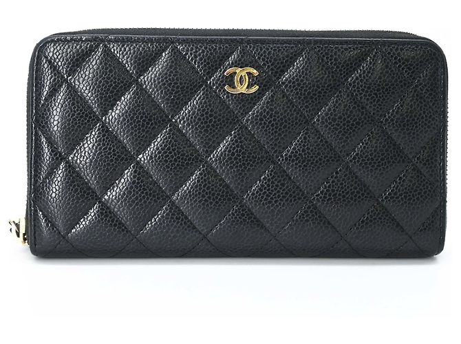 Monedero de piel de becerro granulado negro Chanel - vista 2