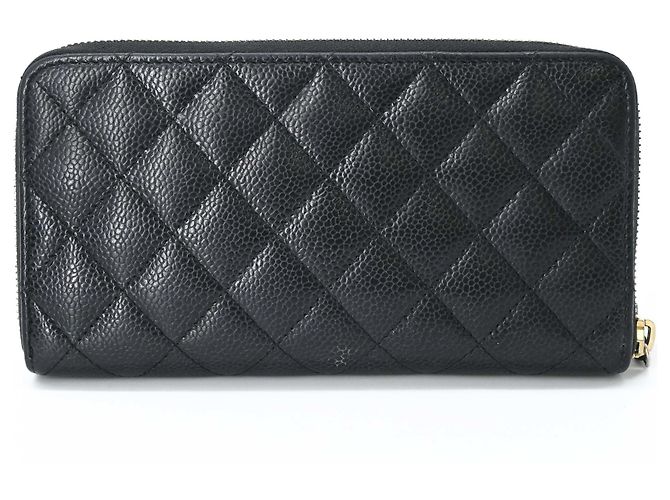 Monedero de piel de becerro granulado negro Chanel - vista 3