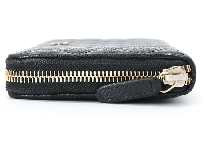 Monedero de piel de becerro granulado negro Chanel - vista 4