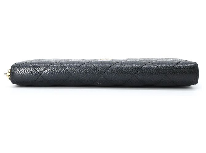 Monedero de piel de becerro granulado negro Chanel - vista 6