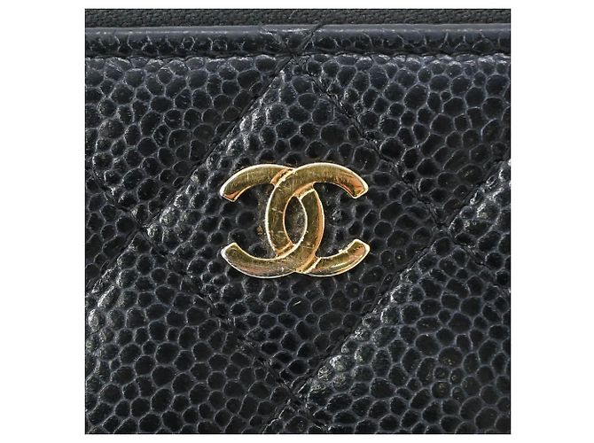 Monedero de piel de becerro granulado negro Chanel - vista 7