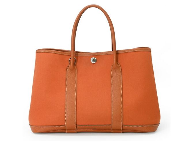 Hermès Bolsa Tote HERMES Garden 30 TPM Marrom Laranja - vista 3