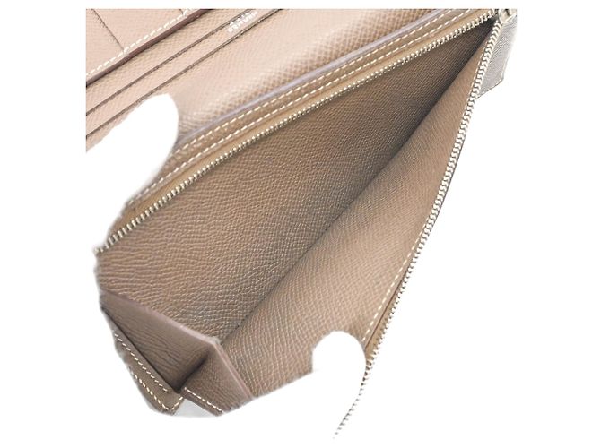 Hermès Bearn Soufflé Long Wallet aus graumeliertem Epsom-Leder - Ansicht 10