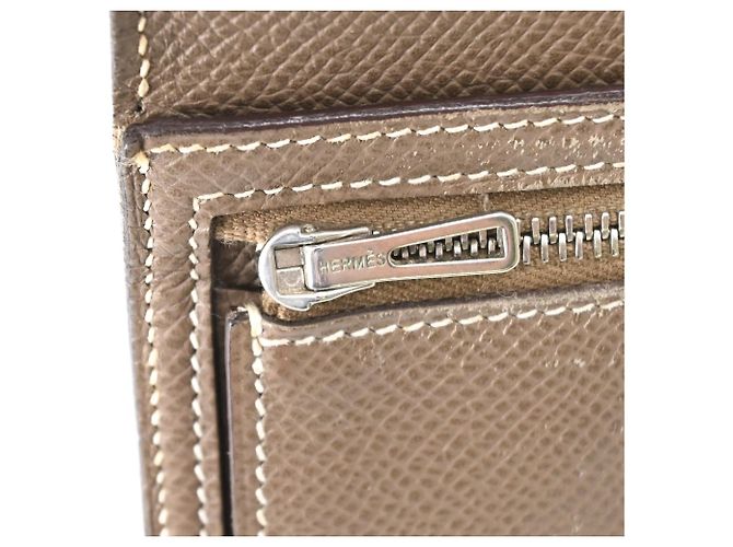Hermès Bearn Soufflé Long Wallet aus graumeliertem Epsom-Leder - Ansicht 11