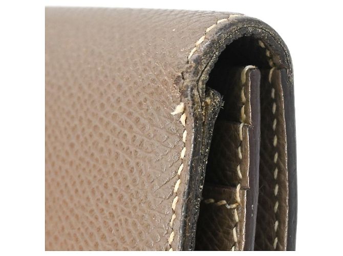 Hermès Bearn Soufflé Long Wallet aus graumeliertem Epsom-Leder - Ansicht 12