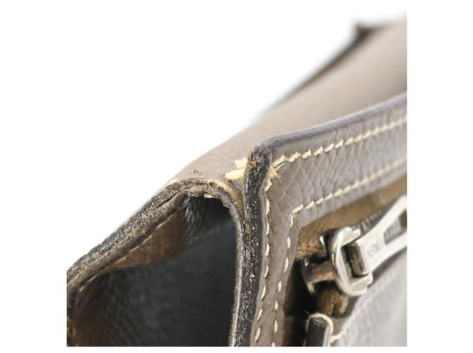Hermès Bearn Soufflé Long Wallet aus graumeliertem Epsom-Leder - Ansicht 15