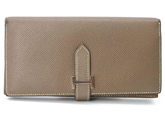 Hermès Bearn Soufflé Long Wallet aus graumeliertem Epsom-Leder - Ansicht 2