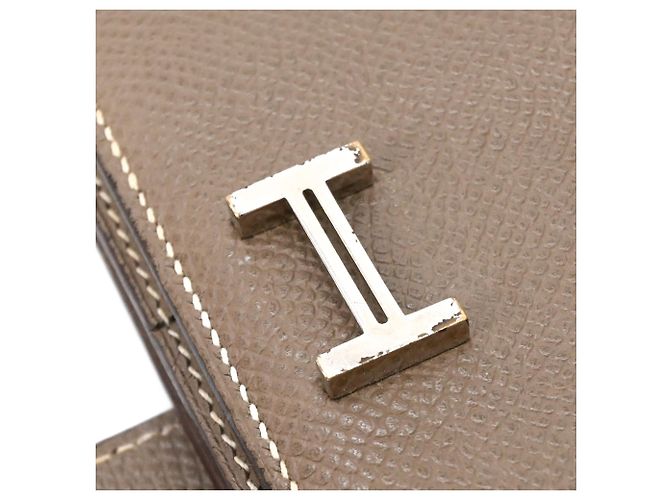 Hermès Bearn Soufflé Long Wallet aus graumeliertem Epsom-Leder - Ansicht 6