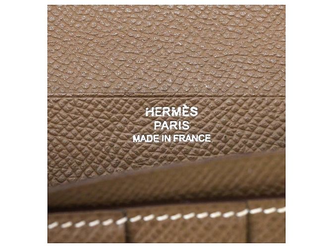 Hermès Bearn Soufflé Long Wallet aus graumeliertem Epsom-Leder - Ansicht 8