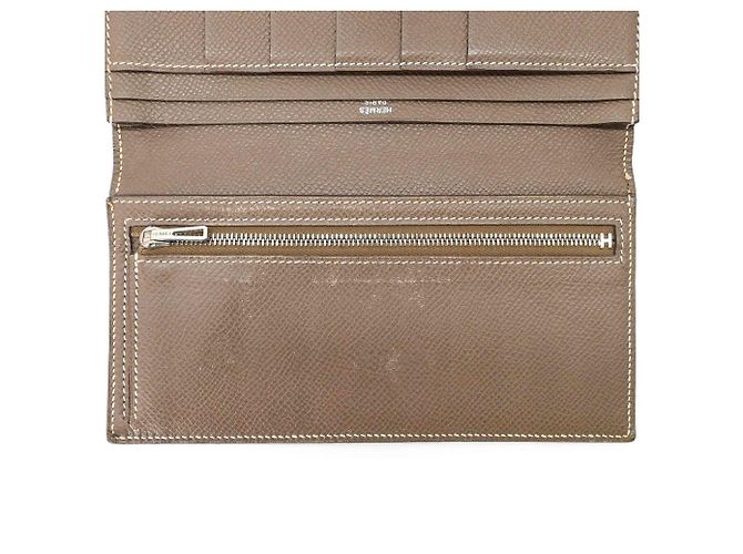 Hermès Bearn Soufflé Long Wallet aus graumeliertem Epsom-Leder - Ansicht 9