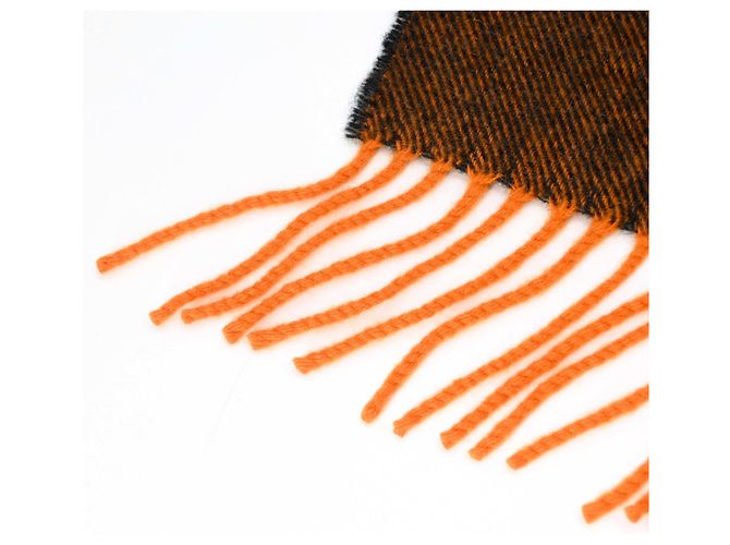 Hermès Stola Hermes Chaine d'Ancre Crazy Chain Marrone Arancione - vista 10