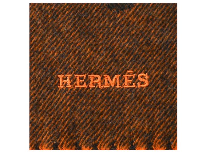Hermès Stola Hermes Chaine d'Ancre Crazy Chain Marrone Arancione - vista 3
