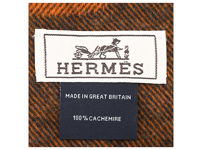 Hermès Stola Hermes Chaine d'Ancre Crazy Chain Marrone Arancione - vista 7