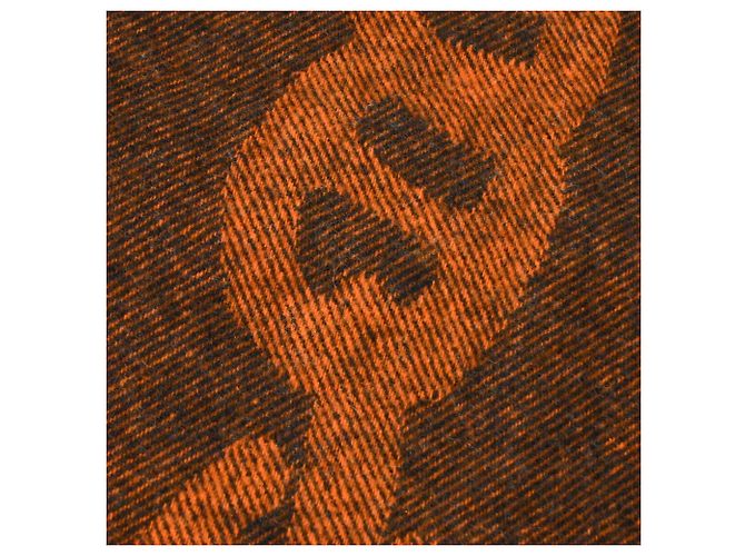 Hermès Stola Hermes Chaine d'Ancre Crazy Chain Marrone Arancione - vista 8