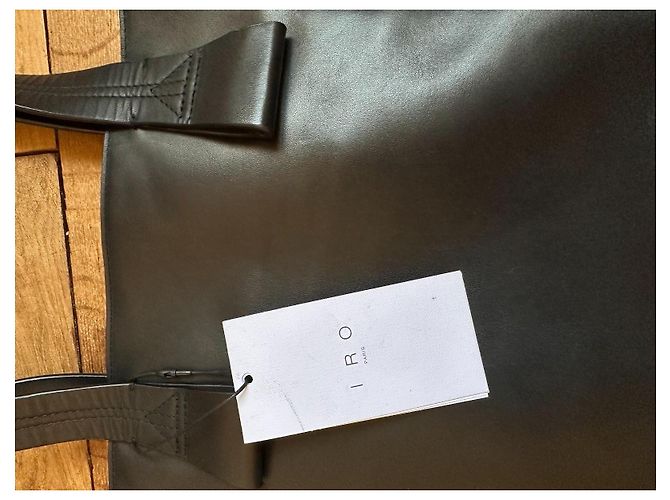 Borsa tote Iro in pelle nera con frange Nero - vista 4