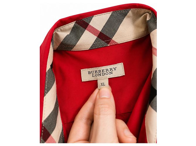 Camicia Burberry London Cotone Rosso Nova Check - vista 4