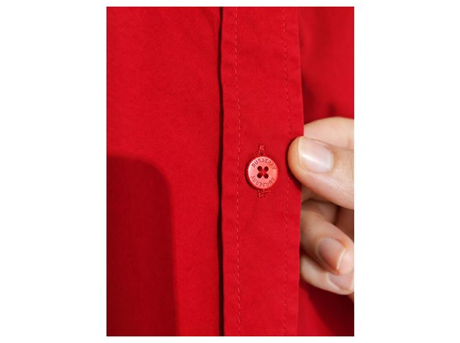 Camicia Burberry London Cotone Rosso Nova Check - vista 6