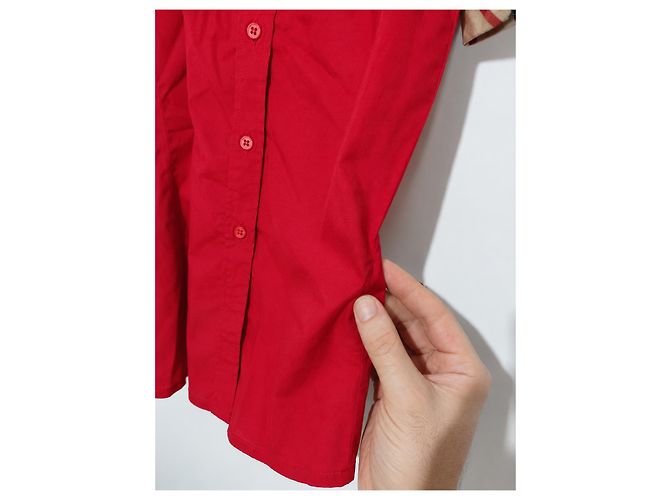 Camicia Burberry London Cotone Rosso Nova Check - vista 8