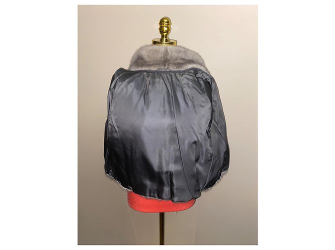 Autre Marque Nerzpelzjacke in Grau - Ansicht 5