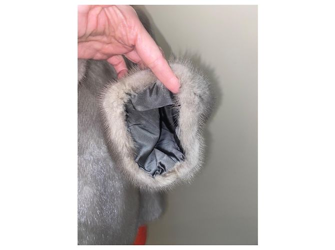 Autre Marque Nerzpelzjacke in Grau - Ansicht 7