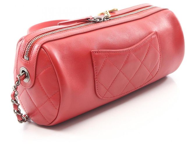Borsa Bowling in Pelle Rossa Chanel Rosso - vista 2