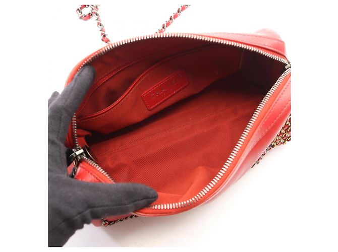 Borsa Bowling in Pelle Rossa Chanel Rosso - vista 3