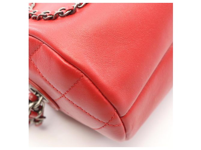 Borsa Bowling in Pelle Rossa Chanel Rosso - vista 6