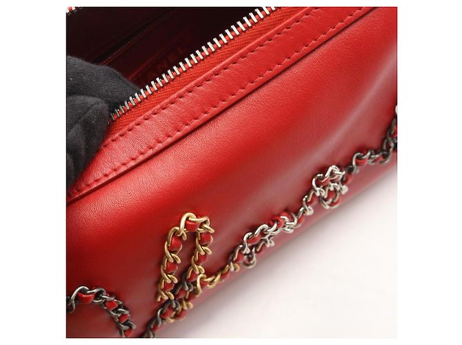 Borsa Bowling in Pelle Rossa Chanel Rosso - vista 7