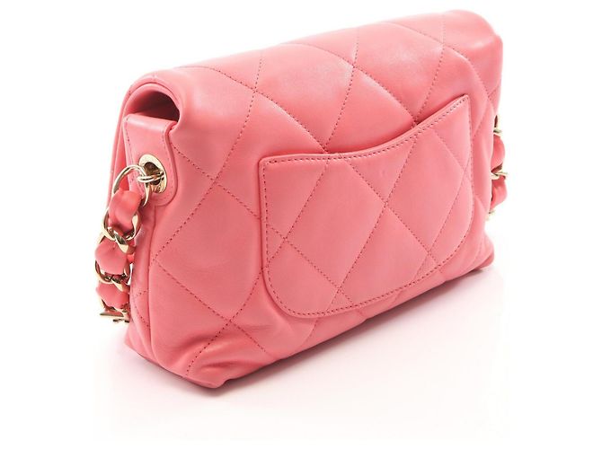 Borsa a tracolla Chanel Matelassé in agnello rosa - vista 2