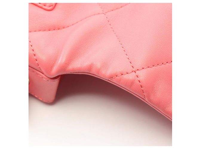Borsa a tracolla Chanel Matelassé in agnello rosa - vista 7