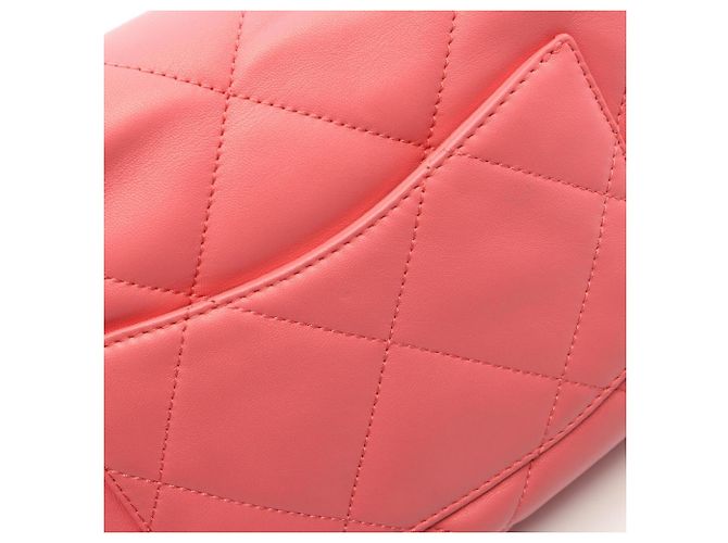 Borsa a tracolla Chanel Matelassé in agnello rosa - vista 8
