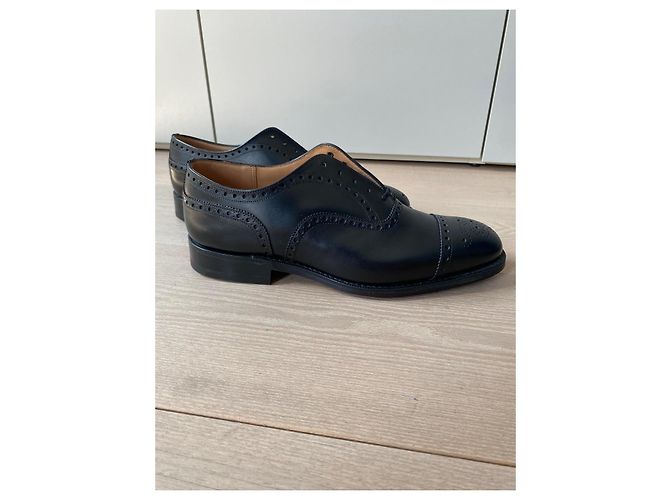 Church's Diplomat Oxford Semi-Brogue - Pelle Nera Nero - vista 14