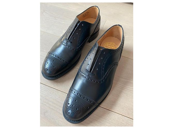 Church's Diplomat Oxford Semi-Brogue - Pelle Nera Nero - vista 17