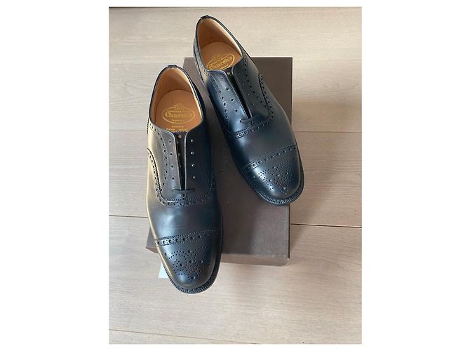 Church's Diplomat Oxford Semi-Brogue - Pelle Nera Nero - vista 9