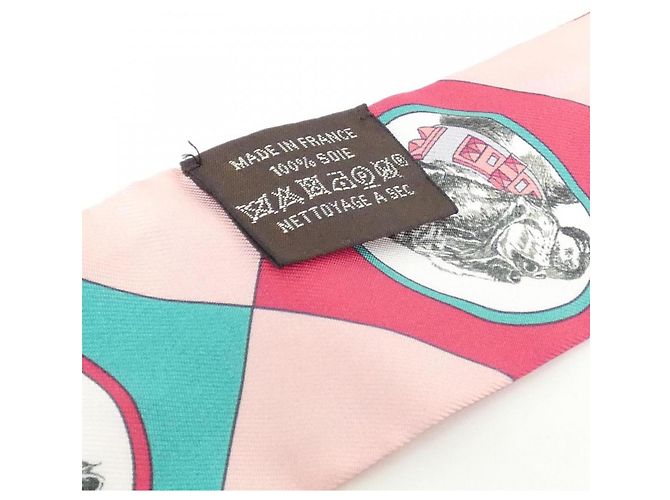 Silk In Foulard Twilly Collari e Cani Hermès Rosa - vista 3