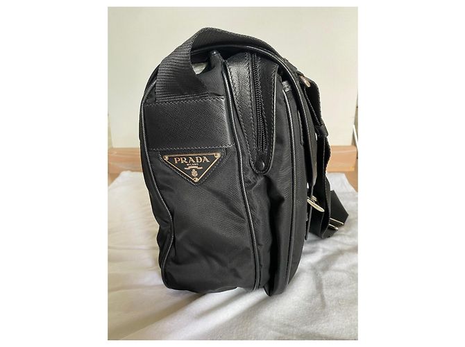 Saffiano Sacca da viaggio Prada V50 Nylon Nero con Tracolla - vista 5