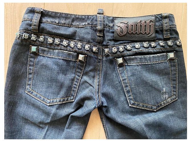 Dsquared2 Jeans Cyber Y2K Straight Leg Negro Distressed, Talla 42 Azul - vista 3