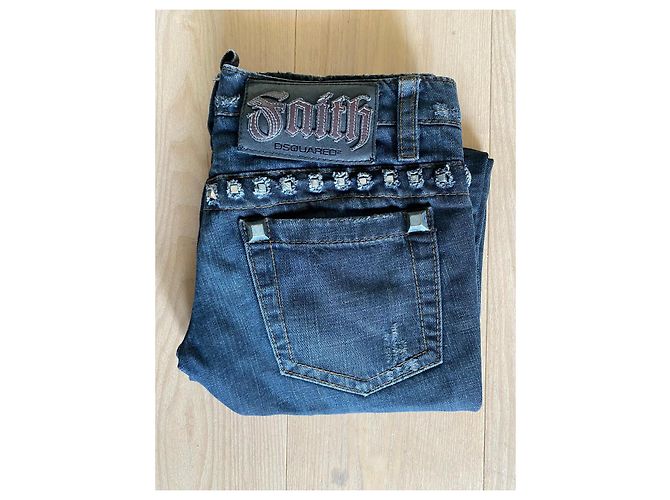 Dsquared2 Jeans Cyber Y2K Straight Leg Negro Distressed, Talla 42 Azul - vista 5