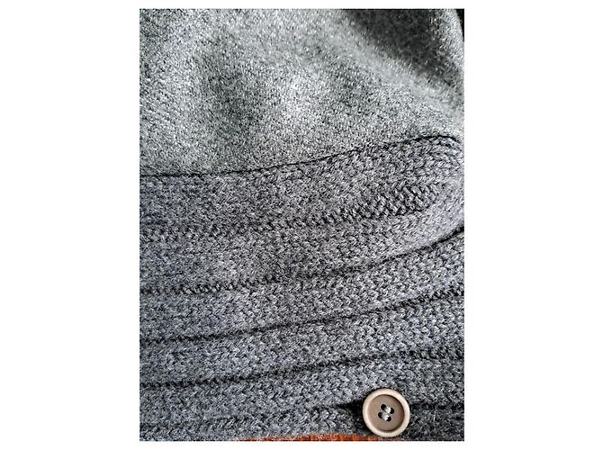 Brunello Cucinelli Abrigo de Cachemir Gris Antracita - vista 12