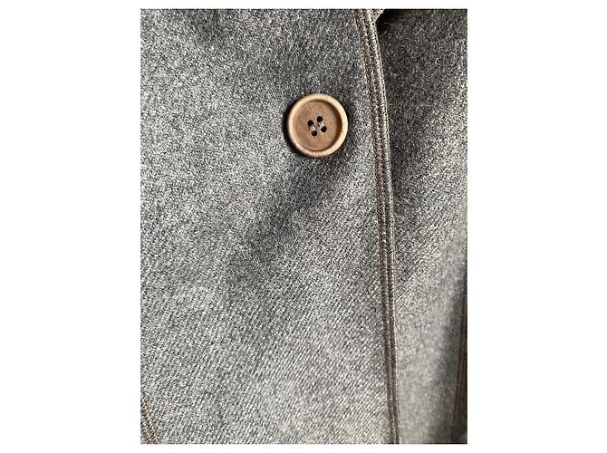 Brunello Cucinelli Abrigo de Cachemir Gris Antracita - vista 15