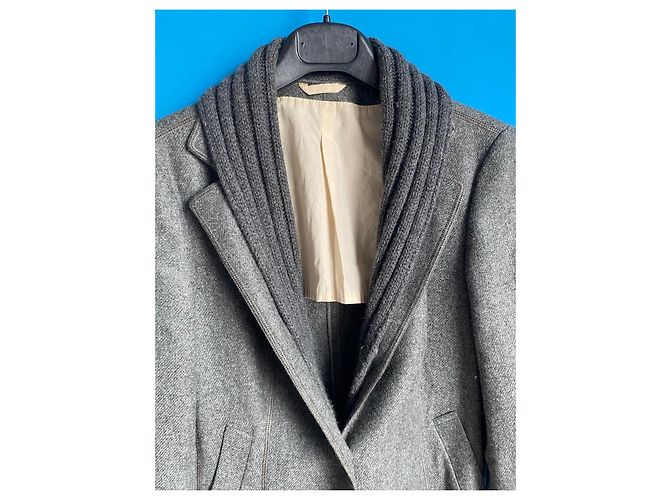 Brunello Cucinelli Abrigo de Cachemir Gris Antracita - vista 4