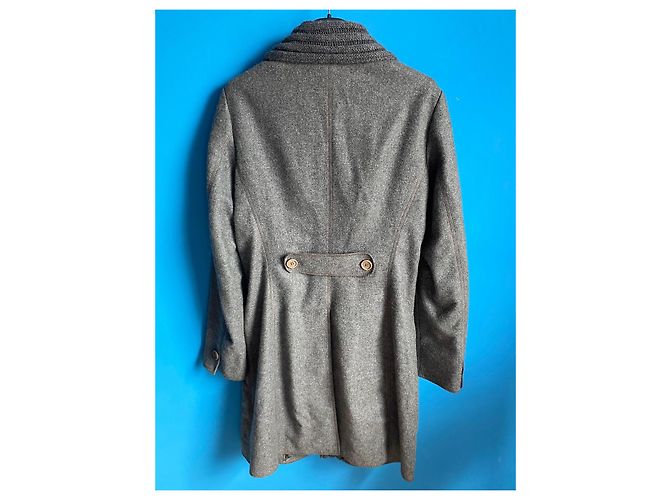 Brunello Cucinelli Abrigo de Cachemir Gris Antracita - vista 6